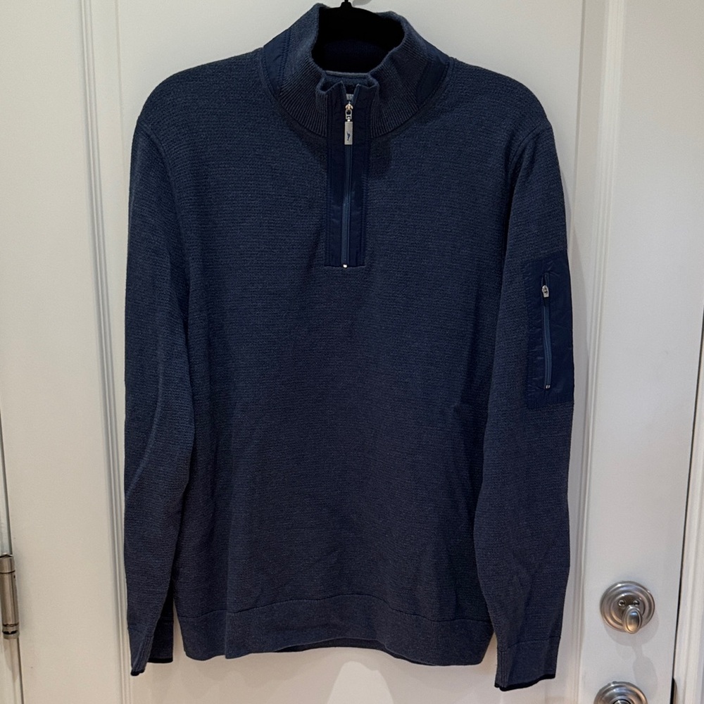 Tommy Bahama Men's Dark Blue Zip-Up Sweater